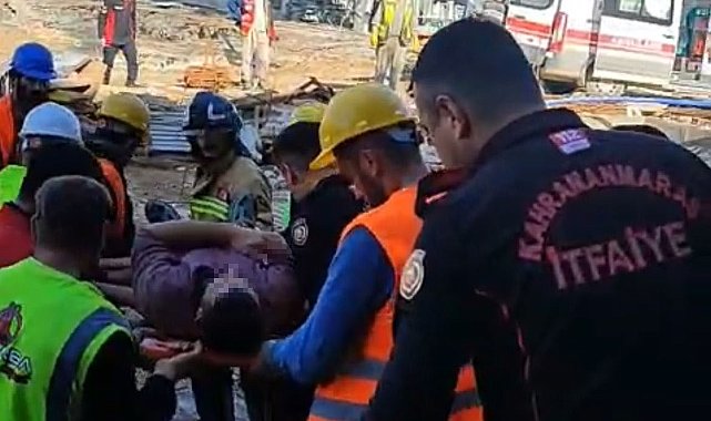 Kahramanmaraş'ta inşaatta iskele çöktü: 1 yaralı