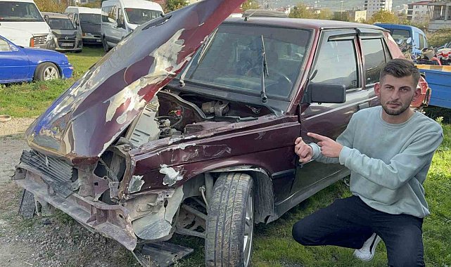 Kamyonun çarpıp kaçtığı kazada genç sürücü yaralandı: Kaza anı güvenlik kamerasında