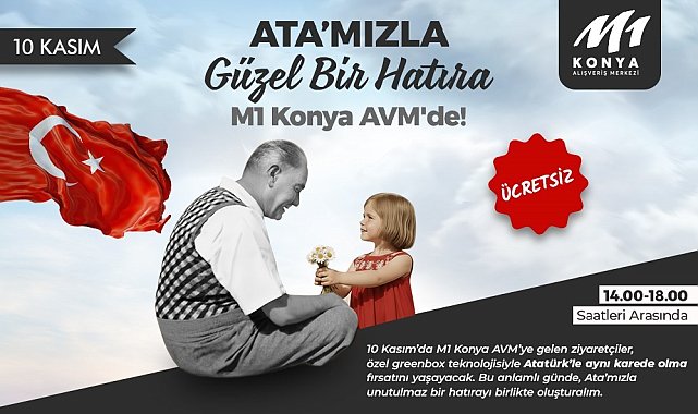 M1 Konya AVM'de 10 Kasım'a özel dijital hatıra etkinliği