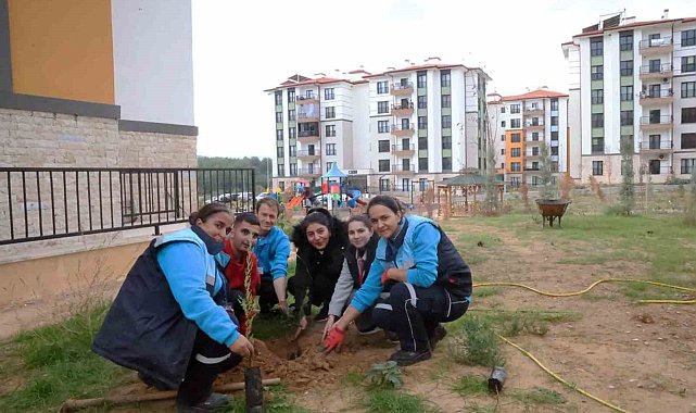 Menteşe Akçaova TOKİ Site yönetiminden 'Yeşil Vatan'a fidanlı destek