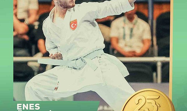 Milli karateci Enes Özdemir, altın madalya kazandı