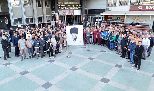 Nazilli'de 750 personel Atatürk portresi yaptı