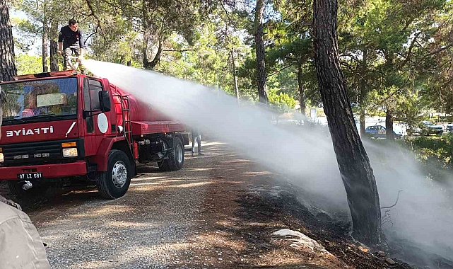 Ormanlık alanda çıkan yangını vatandaşlar söndürdü