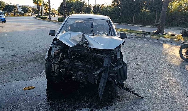Palmiyeye çarpan otomobil hurdaya döndü: 1 yaralı