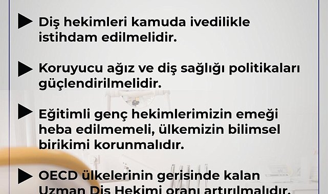Sağlık-Sen: "Diş hekimleri kamuya atanmalı ve uzmanlaşmalarının önü açılmalıdır