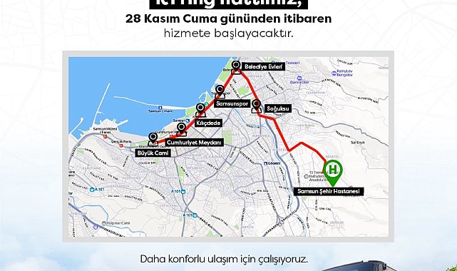 Samsun Şehir Hastanesi ve ring hatları hizmete başlıyor