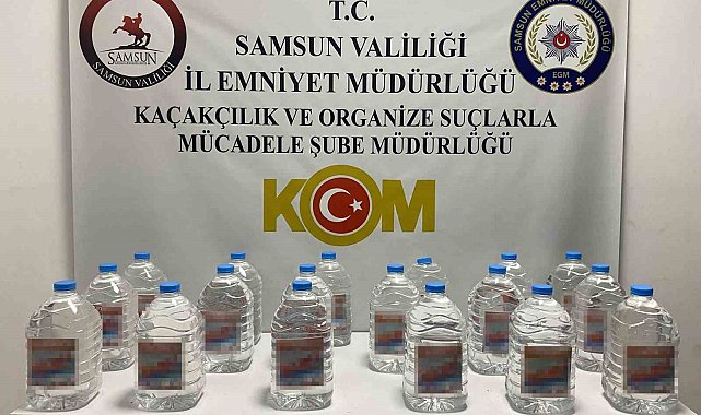 Samsun'da 90 litre etil alkol ele geçirildi