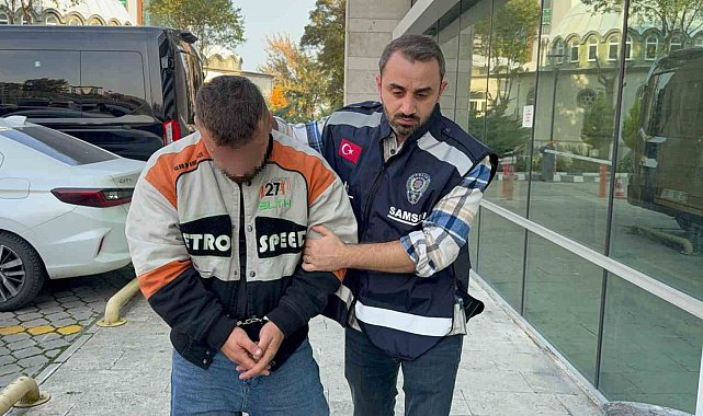 Samsun'da uyuşturucu hapla yakalanan şahıs adliyeye sevk edildi
