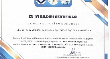 SUBÜ akademisyenlerine en iyi bildiri ödülü