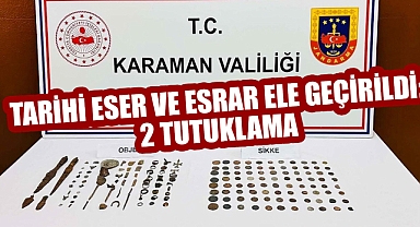 tarihi eser ve esrar ele geçirildi: 2 tutuklama
