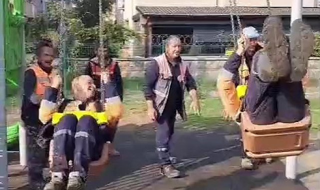 Yoğun çalışma temposuna salıncak molası verdiler