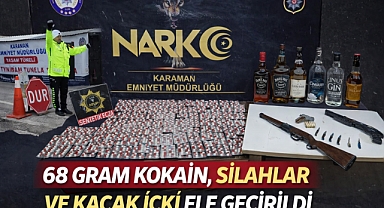 68 Gram Kokain, Silahlar ve Kaçak İçki Ele Geçirildi