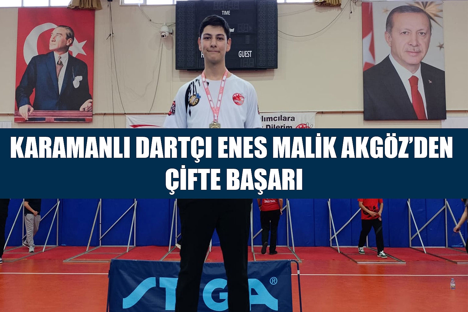 KARAMANLI DARTÇI ENES MALİK AKGÖZ’DEN ÇİFTE BAŞARI