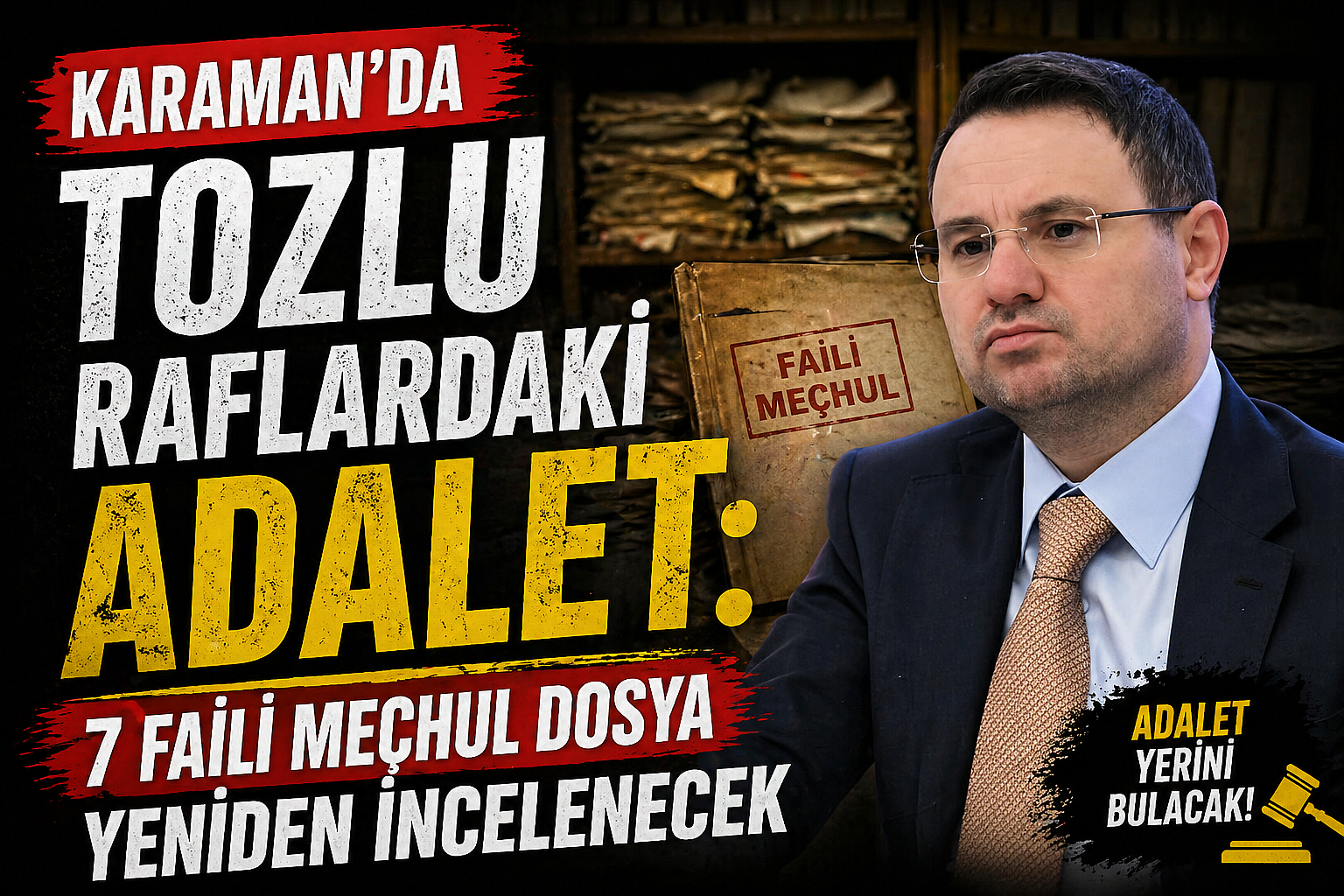 Tozlu Raflardaki Adalet: Karaman'da 7 Faili Meçhul Dosya Yeniden İncelenecek