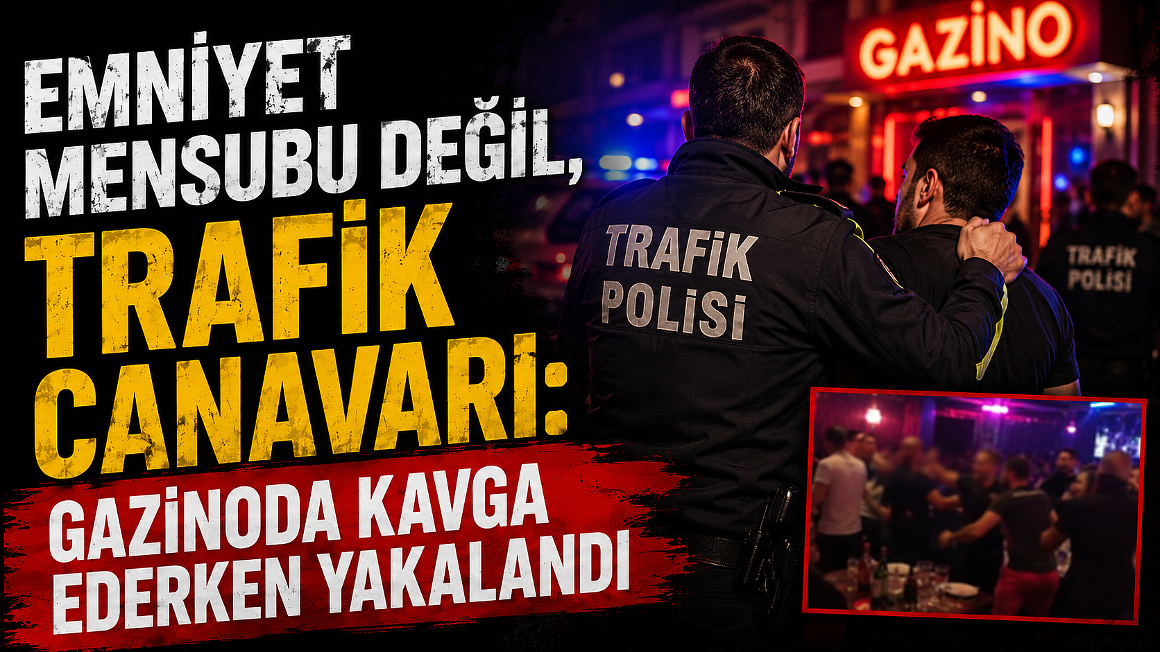 Emniyet Mensubu Değil, Trafik Canavarı: Gazinoda Kavga Ederken Yakalandı