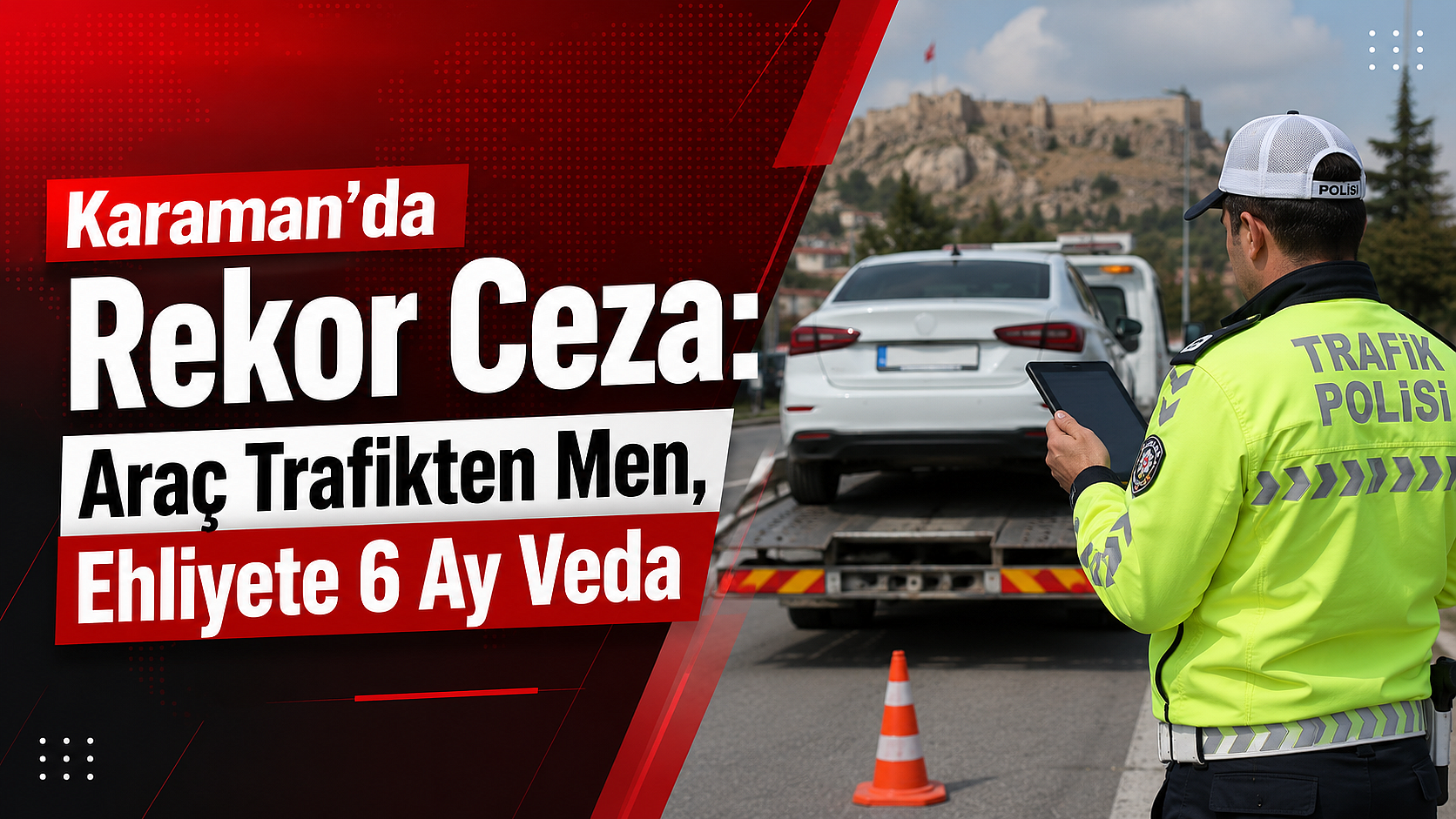 Karaman’da Rekor Ceza: Araç Trafikten Men, Ehliyete 6 Ay Veda