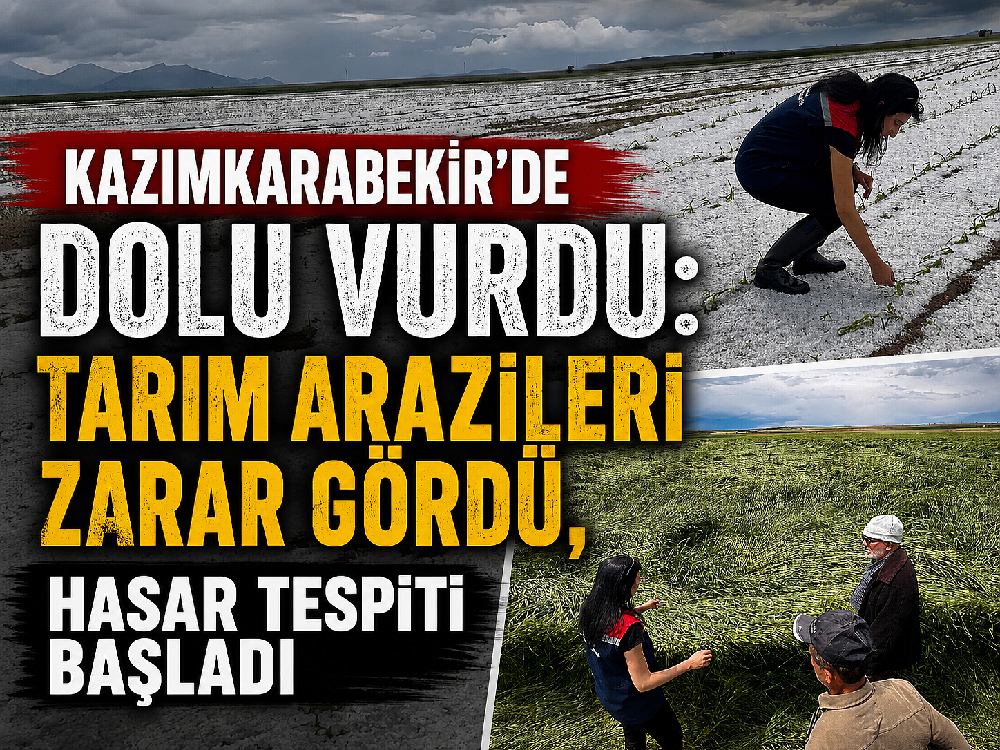 Kazımkarabekir’de Dolu Vurdu: Tarım Arazileri Zarar Gördü, Hasar Tespiti Başladı