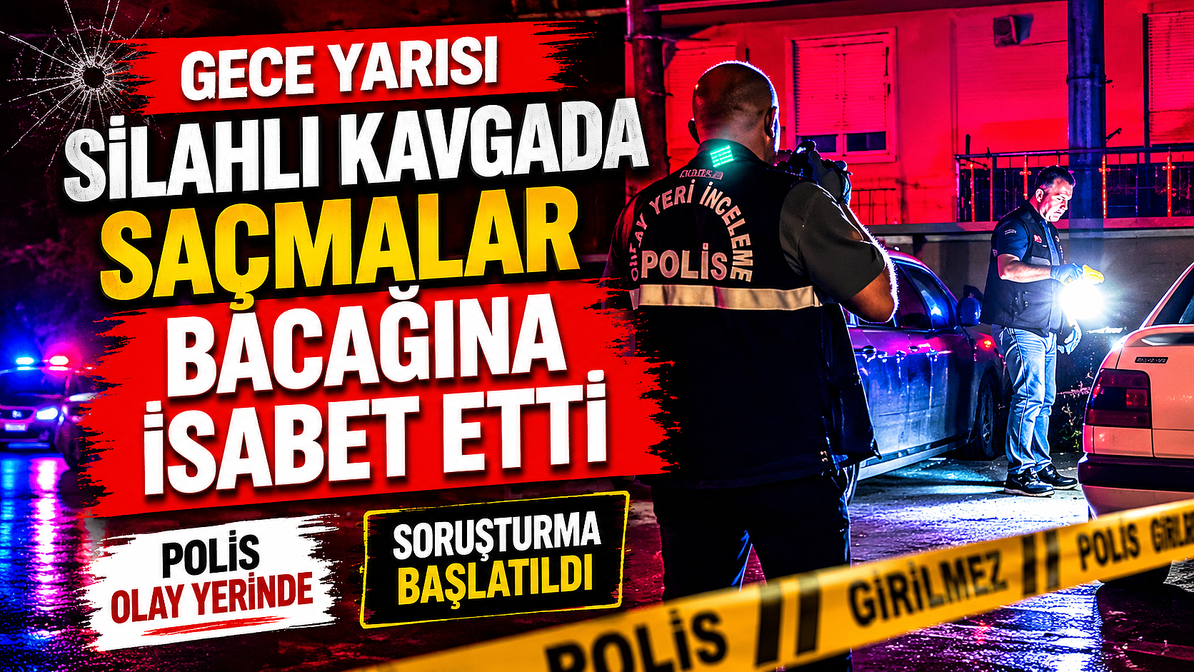 Gece Yarısı Silahlı Kavgada Saçmalar Bacağına İsabet Etti