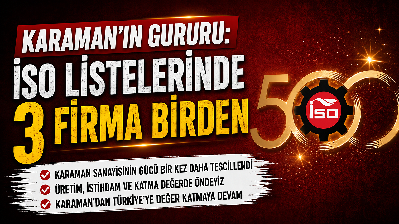 Karaman’ın Gururu: İSO Listelerinde 3 Firma Birden