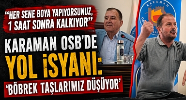 Karaman OSB'de Yol İsyanı: 'Böbrek Taşlarımız Düşüyor'