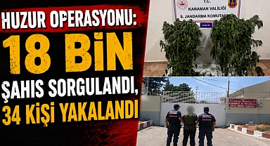 Huzur Operasyonu: 18 Bin Şahıs Sorgulandı, 34 Kişi Yakalandı