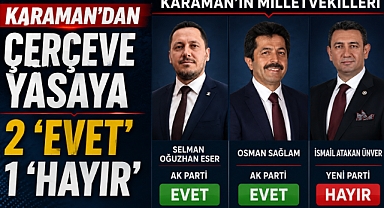 Karaman’dan Çerçeve Yasaya 2 ‘Evet’ 1 ‘Hayır’
