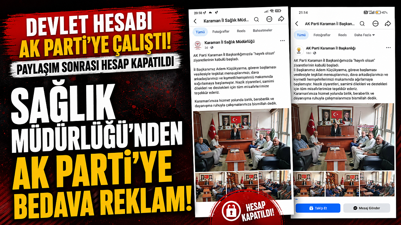 Sağlık Müdürlüğü'nden AK Parti'ye Bedava Reklam!