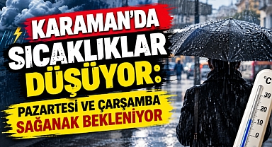 Karaman’da sıcaklıklar düşüyor: Pazartesi ve Çarşamba sağanak bekleniyor