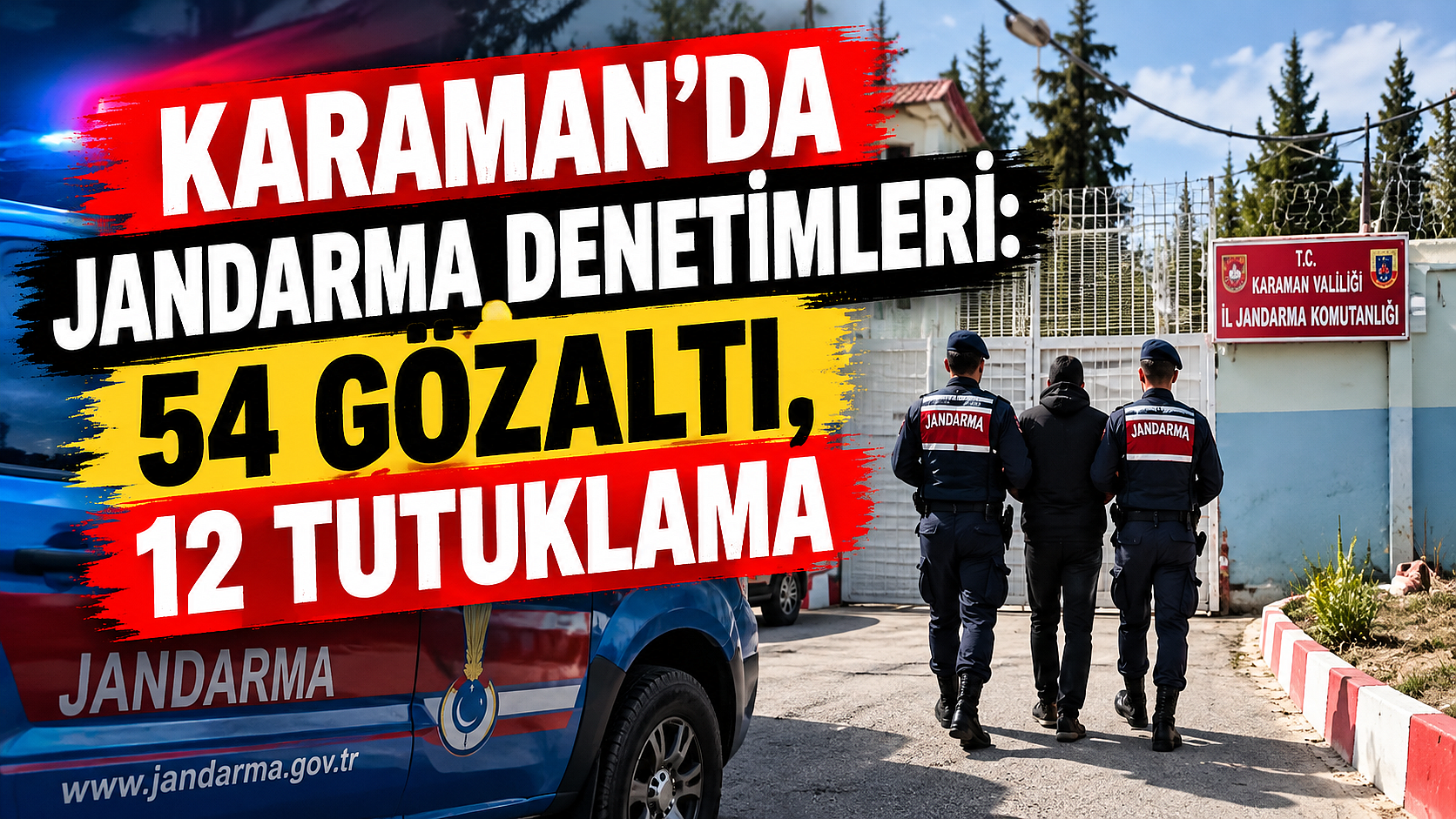 Karaman’da jandarma denetimleri: 54 gözaltı, 12 tutuklama