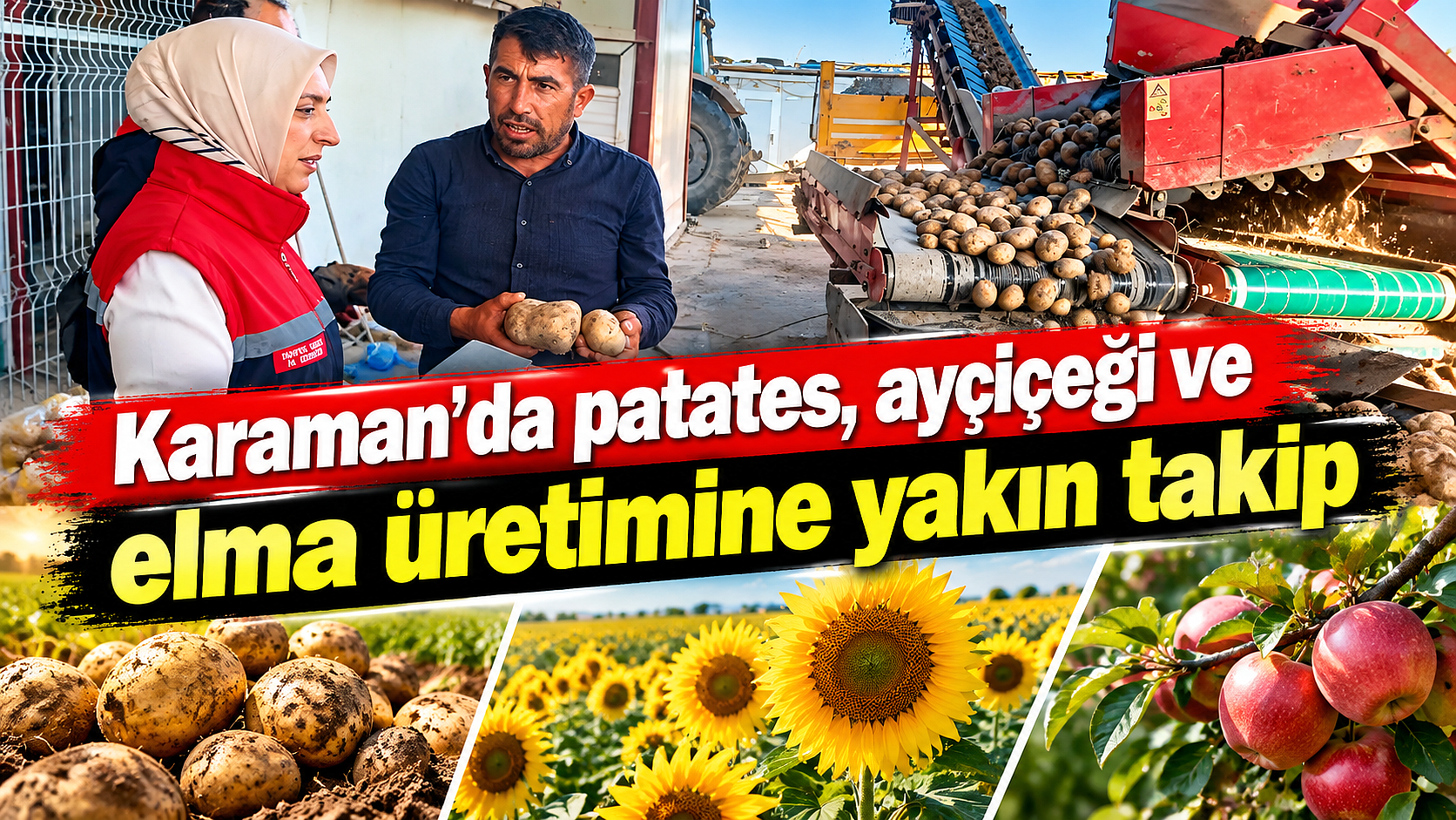 Karaman’da patates, ayçiçeği ve elma üretimine yakın takip