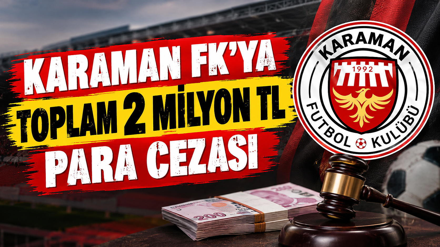 Karaman FK’ya toplam 2 milyon TL para cezası