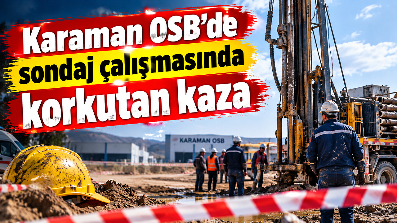 Karaman OSB’de sondaj çalışmasında korkutan kaza