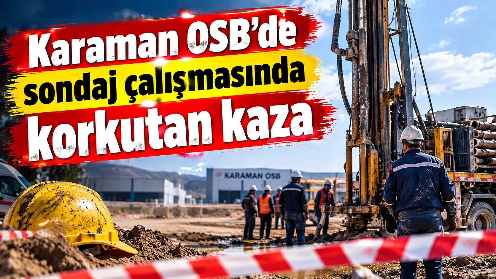 Karaman OSB’de sondaj çalışmasında korkutan kaza