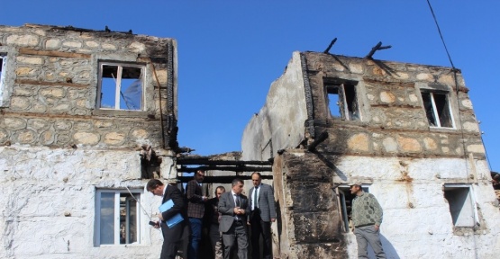 Beyşehir’de evi yanan aileye ziyaret