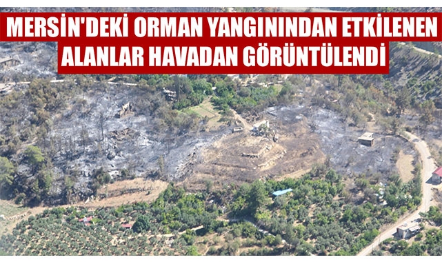 MERSİN'DEKİ ORMAN YANGININDAN ETKİLENEN ALANLAR HAVADAN GÖRÜNTÜLENDİ