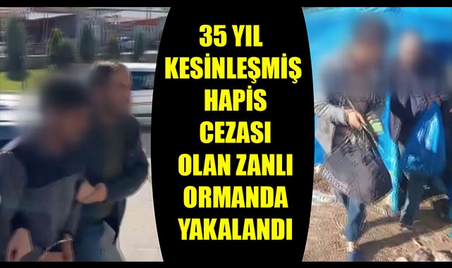 35 YIL KESİNLEŞMİŞ HAPİS CEZASI OLAN ZANLI ORMANDA YAKALANDI