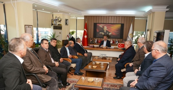 Muhtarlardan Özkan’a teşekkür ziyareti