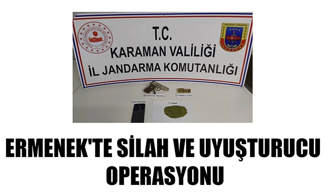 ERMENEK'TE SİLAH VE UYUŞTURUCU OPERASYONU