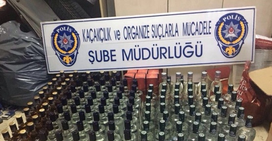Rize’de 277 şişe bandrolsüz içki ele geçirildi