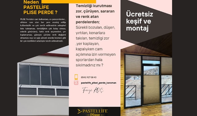 Cam Balkon ve Pencere Dekorasyonunda Yenilik: Pastelife Plise Perdeler