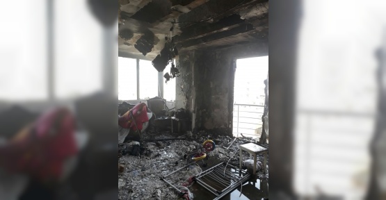 Anne ve bebeğini itfaiye ekipleri kurtardı