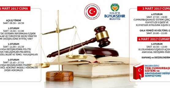 Cumhurbaşkanlığı Sistemi ve Anayasa değişikliği ile ilgili sempozyum düzenlenecek