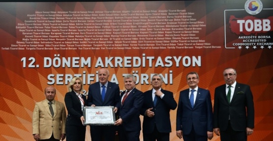 ETSO Akreditasyon Belgesini Teslim Aldı