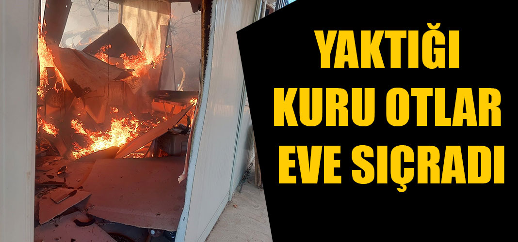 YAKTIĞI KURU OTLAR EVE SIÇRADI
