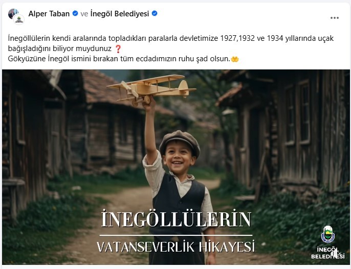 İnegöllülerin Uçak Bağışı, Yapay Zekayla Günü Yüzüne Çıktı