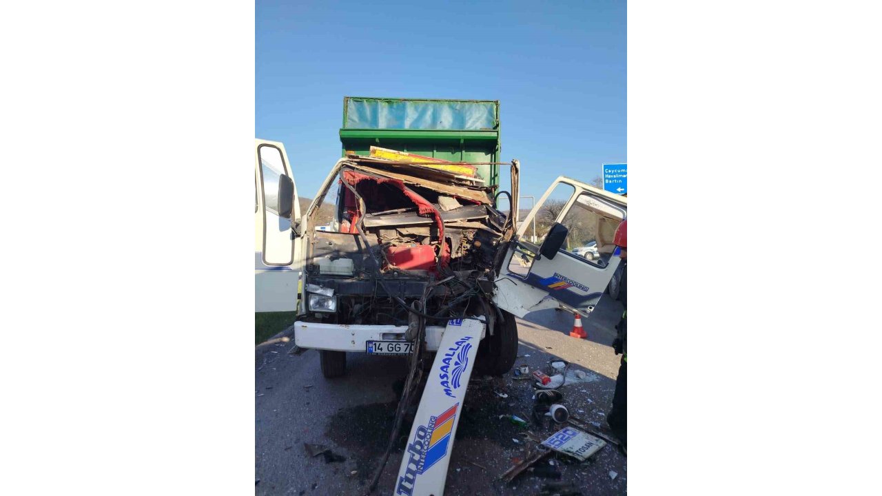 Tavuk Taşıyan Tır Kaza Yaptı