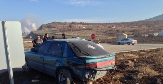 Trafik kazası güvenlik kamerasında