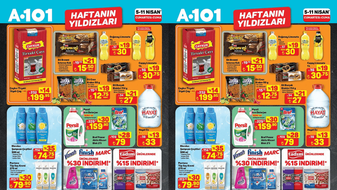 A101’de Persil, Bref ve Finish Ürünlerine İndirim Geldi! A101 Haftanın Yıldızları Aktüel Kataloğu!