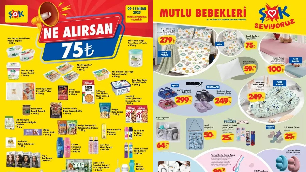 ŞOK’a Ne Alırsan 75 TL Kampanyası Geldi! ŞOK 9-15 Nisan Aktüel Kataloğu!