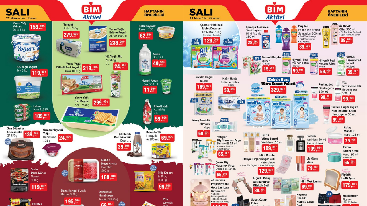 BİM’de Et ve Süt Ürünlerine İndirim Geliyor! BİM 22 Nisan Aktüel Kataloğu!